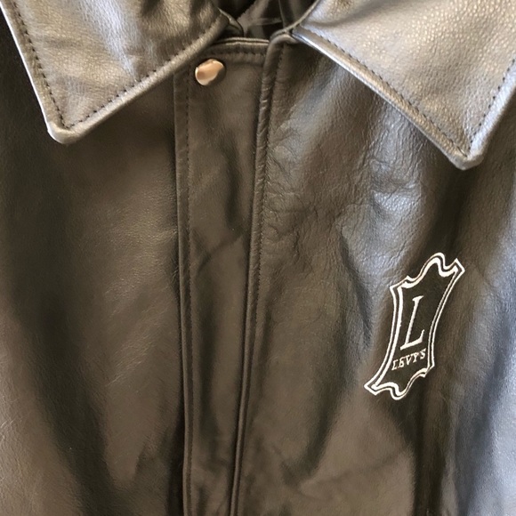 Levy’s Black 100% Leather Jacket Size 2XL - Picture 2 of 12